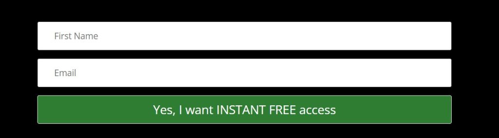 Example email signup form on website