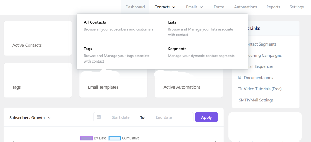 A clean, simple dashboard
