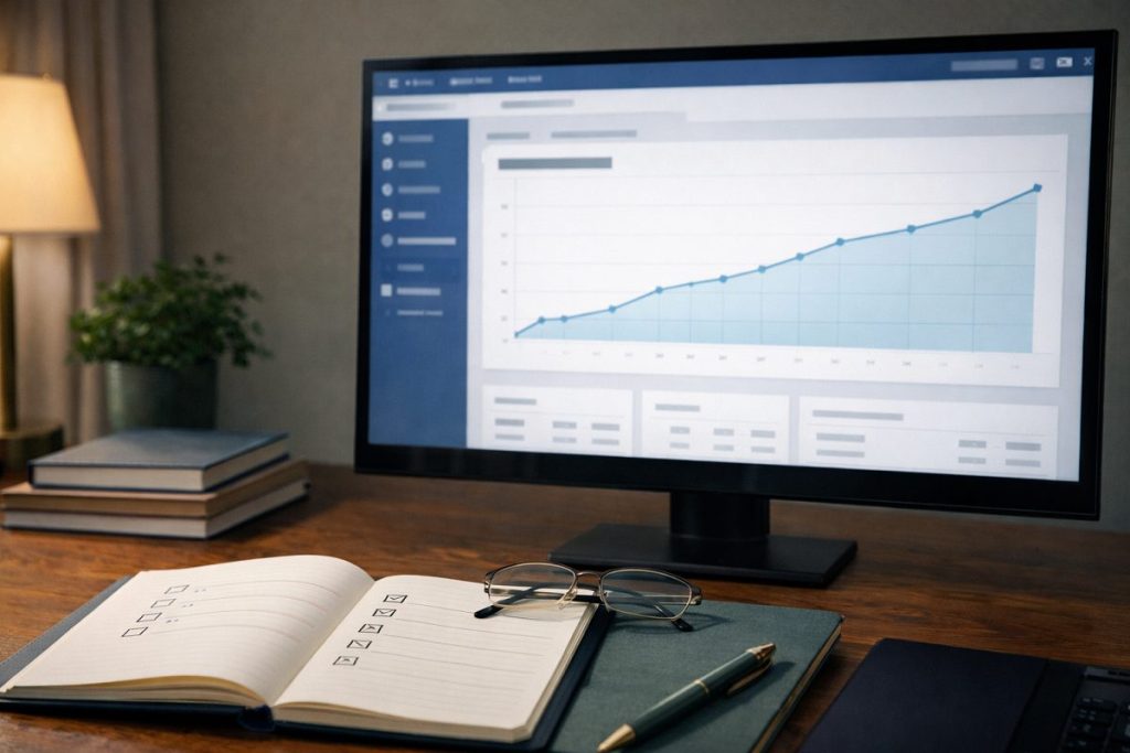 Analytics showing slow, uneven progress