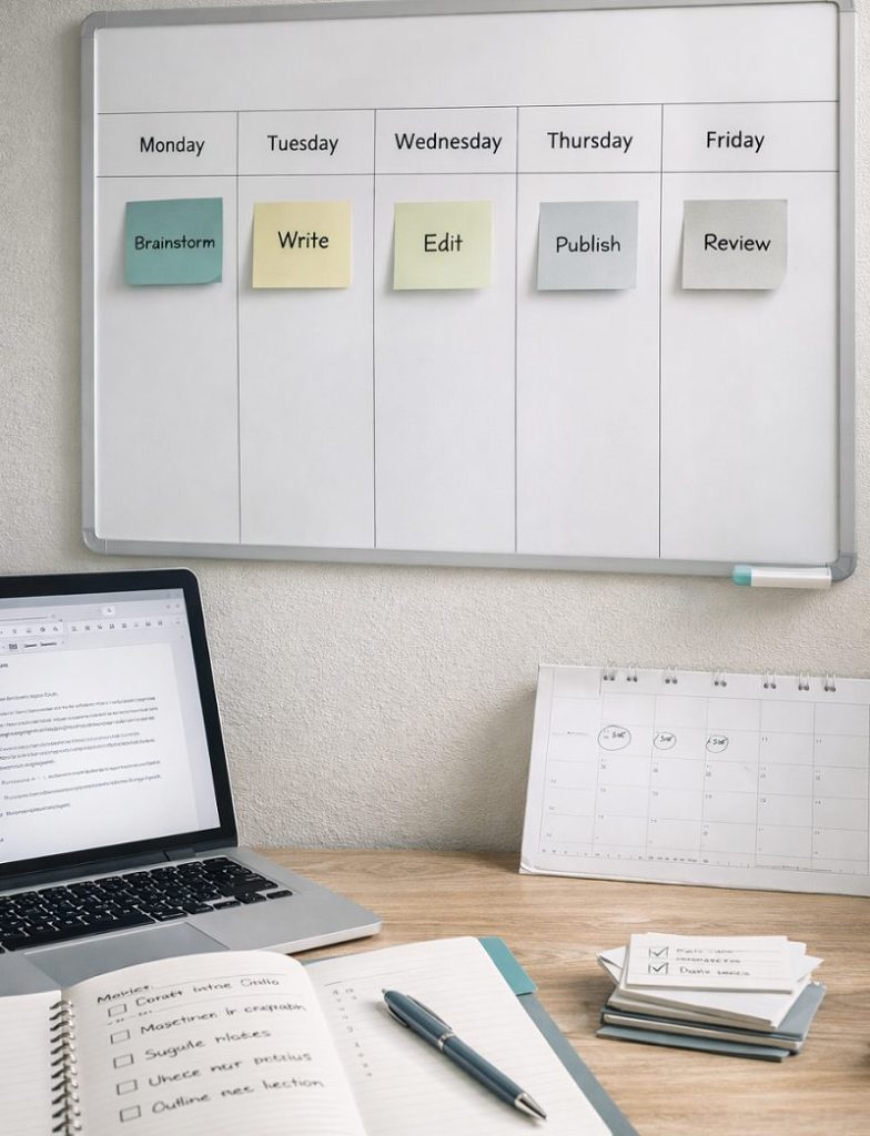 A simple weekly planning content board