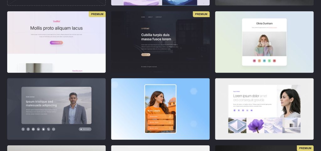 Carrd website templates